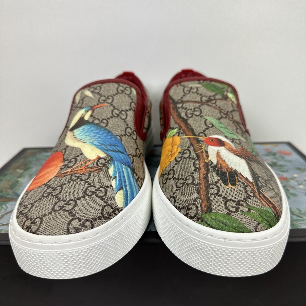 Gucci Supreme Monogram Tian Shoes Sneakers Mens Size 10 UK Birds - Picture 2 of 14